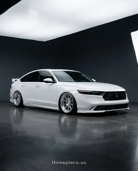 2025 Honda Accord with MRR VP4 5x114.3 20x10 +40 Silver Machined Lip wheels