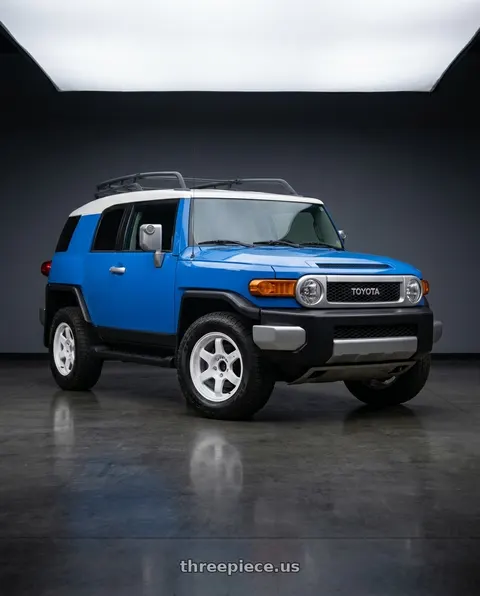 2007 Toyota FJ Cruiser with Volk Racing RAYS 05X 6x139.7 17x8.5-10 Dash White wheels