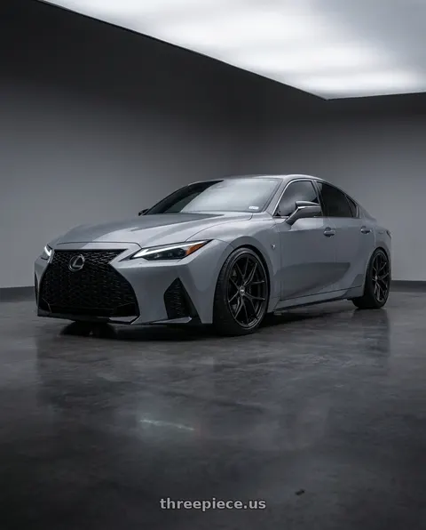 2021 Lexus IS350 with ESR Wheels FORGETECH SERIES RF2 5x108 19x8.5 +30 Matte Black wheels