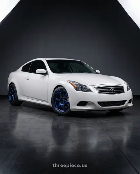 2008 INFINITI G37 with Gram Lights 57DR 5x114.3 18x9.5 +38 ETERNAL BLUE PEARL wheels