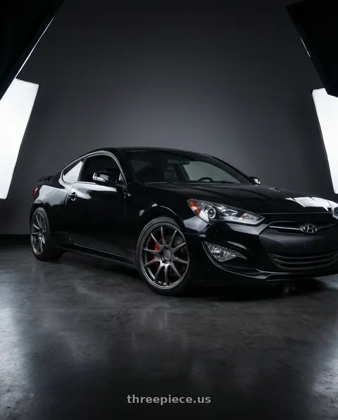 2015 Hyundai Genesis Coupe with Aodhan DS02 5x114.3 18x8.5+35 Hyper Black wheels