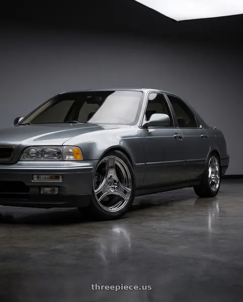 1993 Acura Legend with HERITAGE WHEEL BUSHIDO MONOC 5x108 18x9.5 +12 CHROME wheels