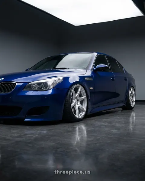 2010 BMW M5 with Kansei K11S Tandem 5X120 19x10.5 22 Hyper Silver wheels