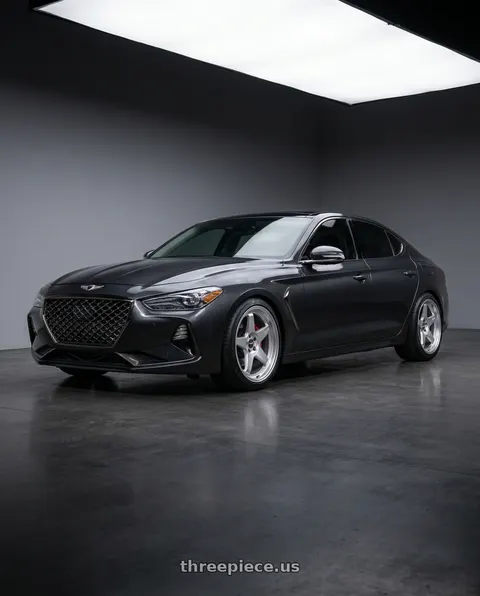 2019 Genesis G70 with ESR Wheels CR SERIES CR5 5x110 19x10 +35 Hyper Silver wheels