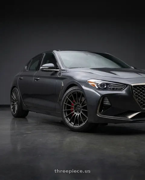2019 Genesis G70 with Enkei RS05-RR 5x112 18x8.5+45 Matte Gunmetal wheels