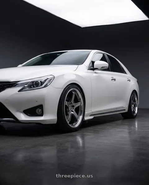 2014 Toyota Mark X with Advan Racing GT BEYOND 5x114.3 18x8.5 +37 MACHINING & HYPER PLATINUM BLACK wheels
