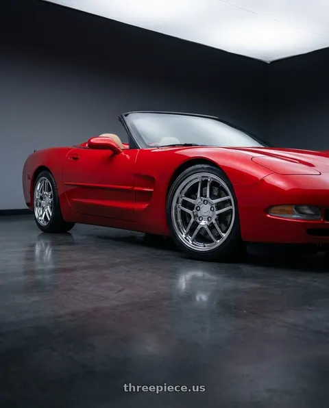 1999 Chevrolet Corvette with OE Wheels CV04 5x120.65 18x10.5+56 Chrome wheels