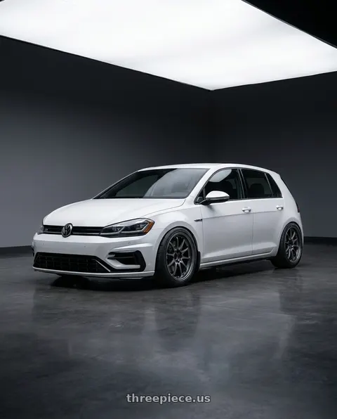 2019 Volkswagen Golf R with Volk Racing CE28N-PLUS M-SPEC 5x112 18x8.5+45 Blast Gunmetal wheels