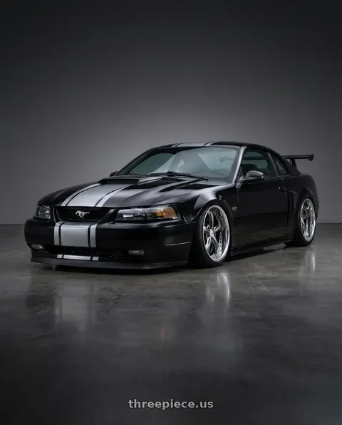 2000 Ford Mustang new edge with Work Wheels VS-KF 5x120.65 19x9+53 Brilliant Silver Black A Disk FULL REVERSE wheels