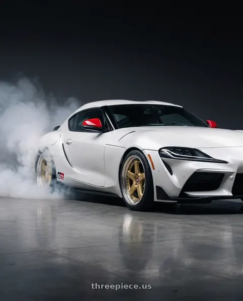 2026 Toyota GR Supra with Work Zistance W5s 5x112 19x8.5+29 w disk Gold wheels