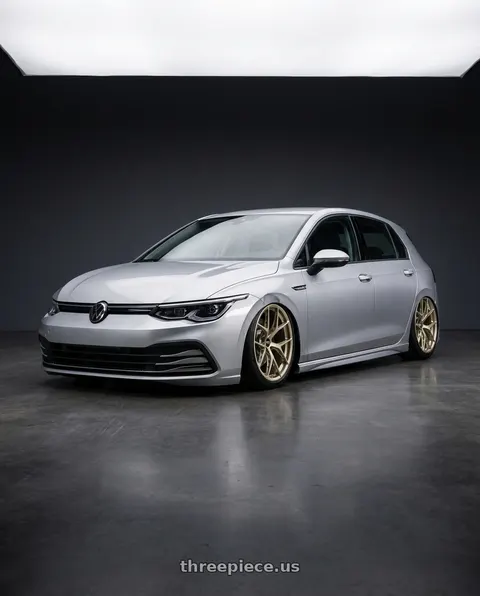 2024 Volkswagen Golf R with BBS FI-R Evo 5x112 19x9.5+15 White Gold wheels