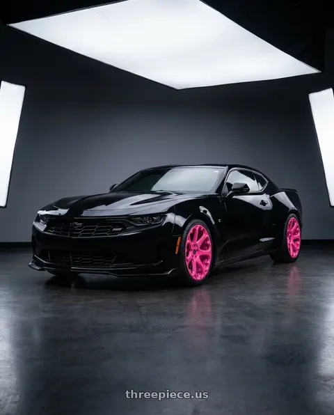 2022 Chevrolet Camaro with Heritage Wheel Kokoro MonoC 5x120 18x8.5+35 Pink wheels