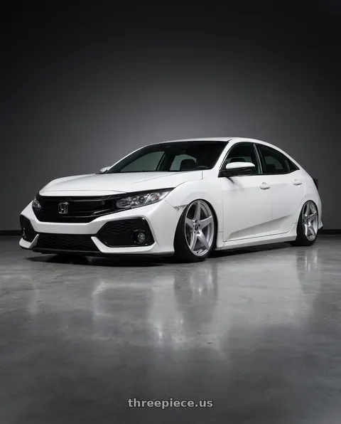 2019 Honda Civic with Forgestar CF5 5x114.3 19x9.5 +29 Gloss Silver wheels
