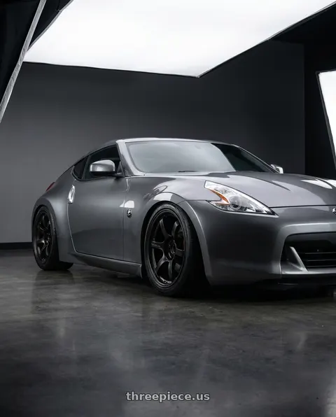 2009 Nissan 370Z with Gram Lights 57DR 5x114.3 19x10.5+12 Semi Gloss Black wheels