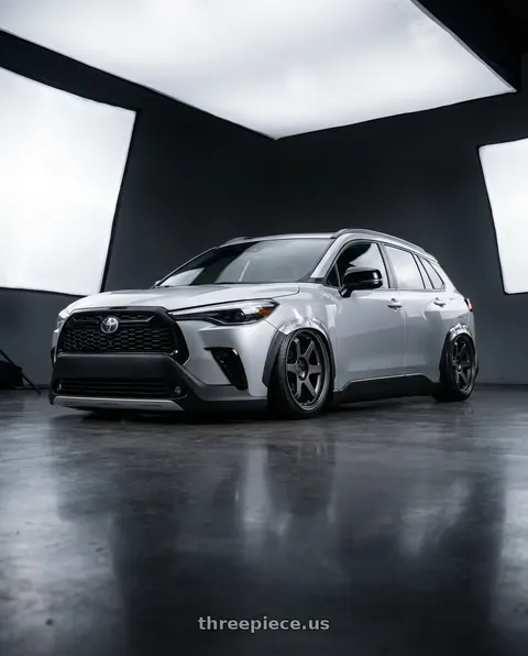2022 Toyota Corolla Cross with 9six9 SIX-1 5x114.3 19X10 +35 Carbon Gray wheels