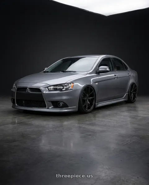 2014 Mitsubishi Lancer Ralliart with Niche 1PC M117 MISANO 5X114.3 18X8 +42 MATTE BLACK wheels