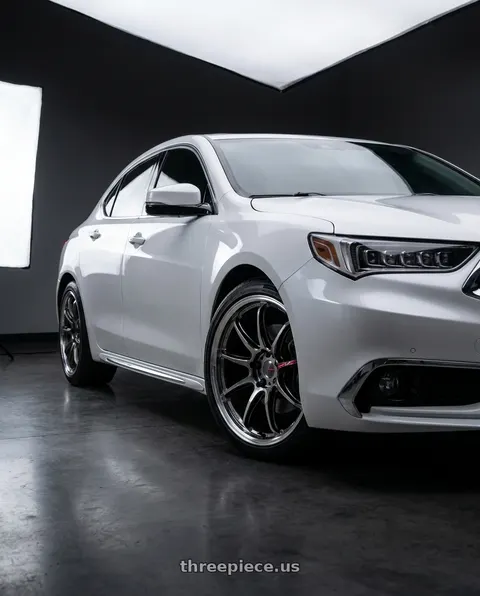2019 Acura TLX with Work Emotion Zr10 5x114.3 19x9.5 +38 Glim Black Diamond Rim cut wheels