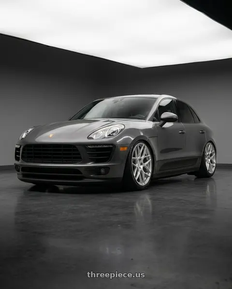 2017 Porsche Macan with Aodhan AFF2 5x112 20x9+30 Gloss Silver Machined Face wheels