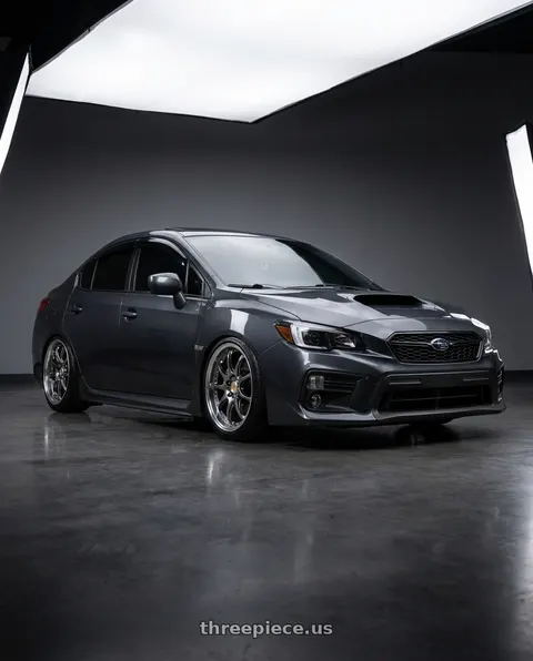 2020 Subaru WRX with Work Wheels VS-KF 5X114.3 19x8.5+47 Brilliant Silver Black A Disk FULL REVERSE wheels