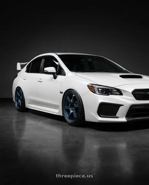 2018 Subaru WRX STI with Gram Lights 57DR OVERSEAS LIMITED 5x114.3 18x9.5+38 Admiral Blue wheels