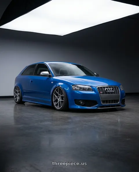 2019 Audi S3 with Aodhan AFF2 5x112 19x9.5+35 Matte Gray wheels