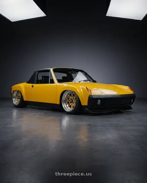 1980 Porsche 914 with WORK Equip 03 4x100 15x13 -6 GOLD wheels