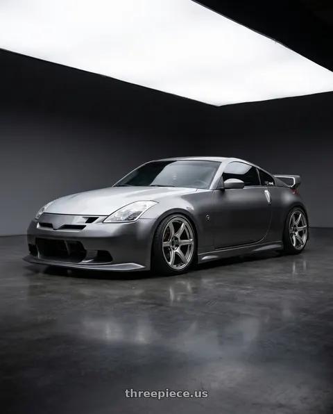2007 Nissan 350Z with Work Emotion T7r 5x100 18x10.5 +12 Gt Silver wheels