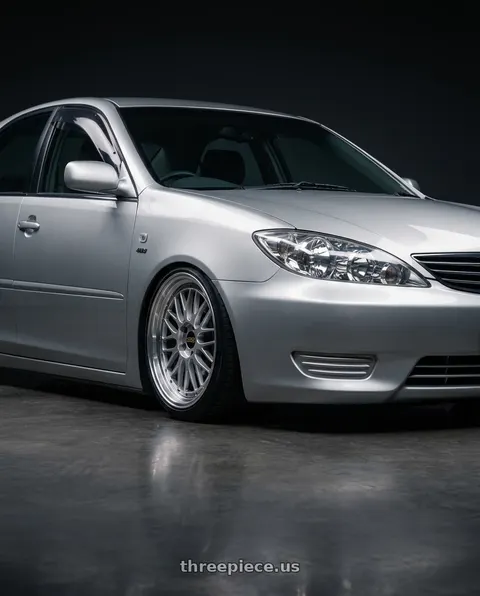 2006 Toyota Camry with BBS LM 5x114.3 18x8.0+35 Diamond Silver wheels