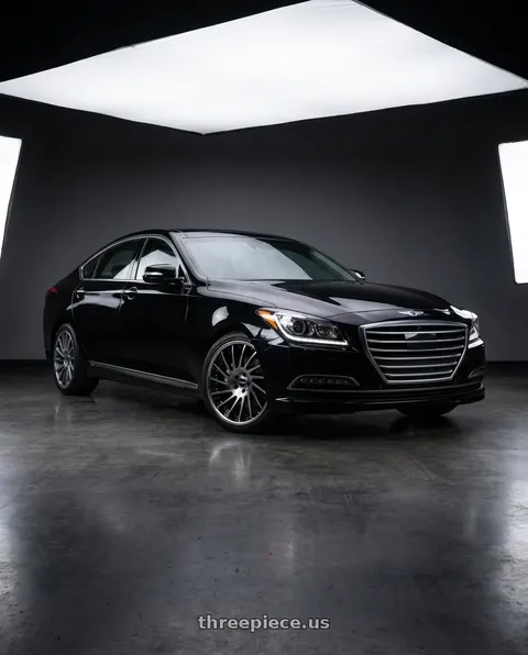 2016 Hyundai Genesis 3.8 with SSR CV05 5x114.3 19X8.5+38 NR Disk Galaxy Clear Black wheels