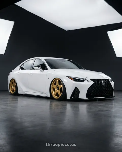 2024 Lexus IS350 with fifteen52 CHICANE 5x114.3 / 5x120 19x8.5 +35 GOLD (GLOSS GOLD) wheels