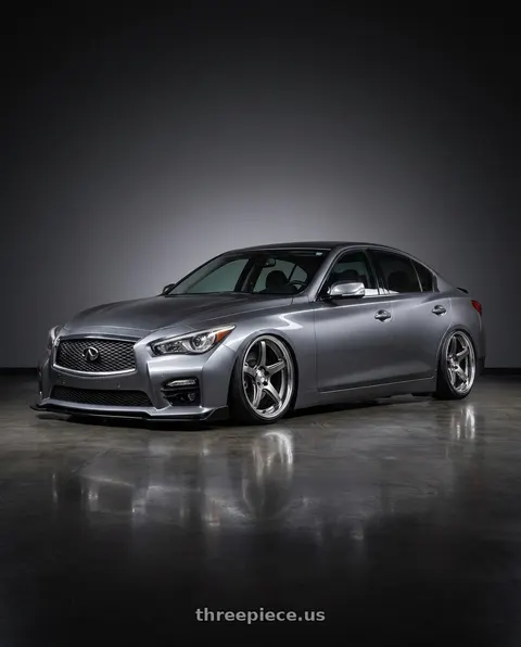 2015 INFINITI Q50 with Work T5R 2P 5x114.3 19x10.5 +0 GT SILVER wheels