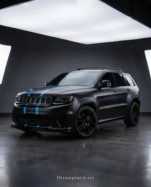 2018 Jeep Grand Cherokee Trackhawk with Axe EX40 5x127 22X10.5+25 GLOSS BLACK wheels