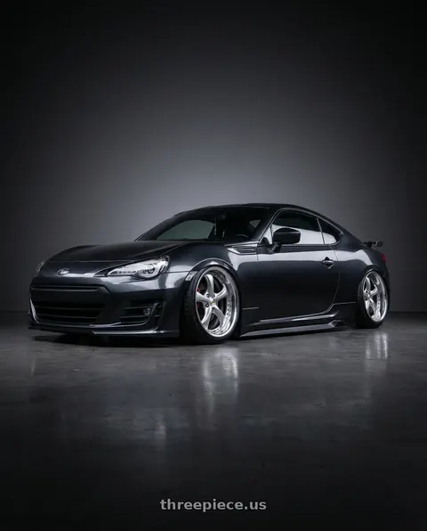 2020 Subaru BRZ with Work Wheels VS-KF 5x100 18x9.5+21 Light Grey Silver A Disk FULL REVERSE wheels