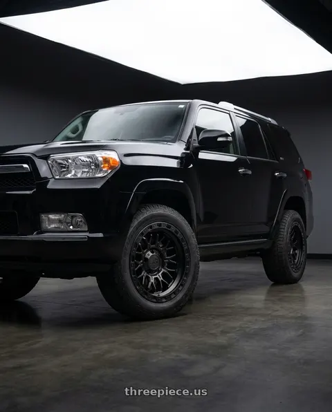 2011 Toyota 4Runner with LOCK OFFROAD COMBAT 6x139.7 17x9-12 Matte Black W Matte Black Ring wheels