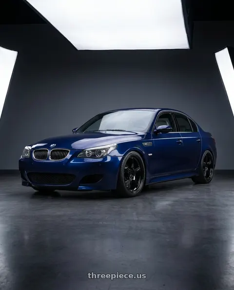 2010 BMW M5 with Gram Lights 57CR 5x120 19x10.5+35 Glossy Black wheels
