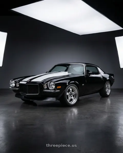 1971 Chevrolet Camaro with Work Meister S1 2P 5x114.3 15x7.5+22 R Disk Silver wheels