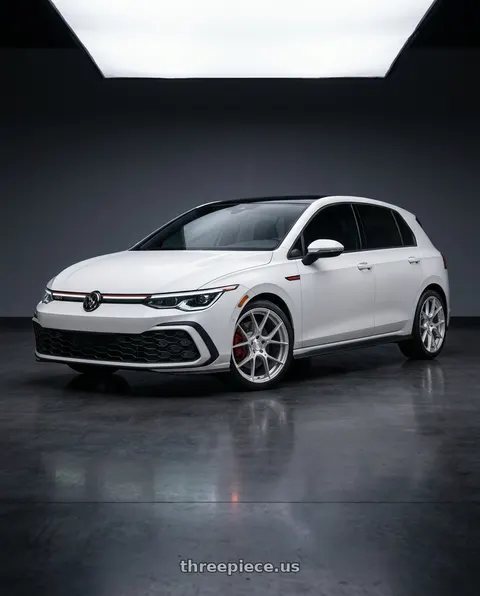 2025 Volkswagen GTI with Aodhan AH-11 5x112 18x8.5+35 Gloss Silver Machined Face wheels