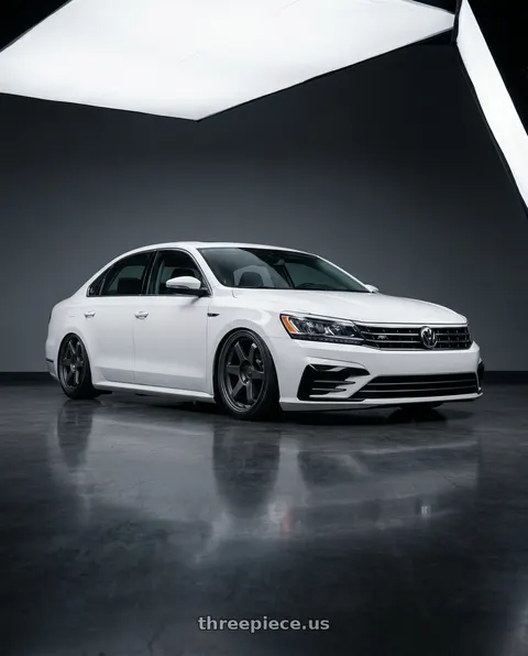 2018 Volkswagen Passat R-Line with 9six9 SIX-1 5x114.3 19X8.5 +35 Carbon Gray wheels