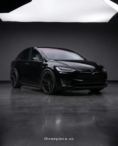 2018 Tesla Model X with Rohana RFC3 5x120 19x8.5 +35 Gloss Black wheels