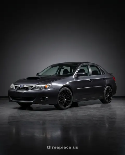 2009 Subaru Impreza with KATANA RACING KR05 5x100/5x114.3 18x8 +40 Matte Black wheels