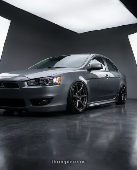 2014 Mitsubishi Lancer Ralliart with Kansei K11G Tandem 5x114.3 18x9 12 Gunmetal wheels