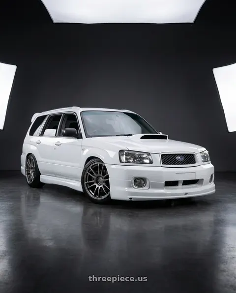 2002 Subaru Forester with WORK Emotion CR Shigoku 5x100 17x7 +47 Glow Gunmetal GGM wheels