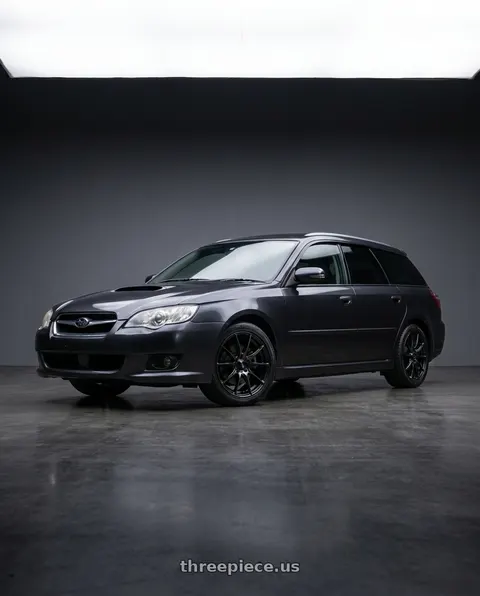 2009 Subaru Legacy 2.5i with WedsSport SA-25R 5x100 17x7.0+48 Weds Black Clear wheels