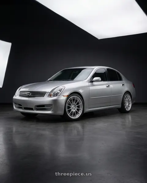 2004 INFINITI G35 with Enkei NT03+M 5x114.3 18x8.5+38 Silver wheels