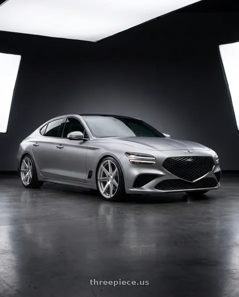 2024 Genesis G70 with Rohana RC7 5x112 20x9+25 Machine Silver wheels