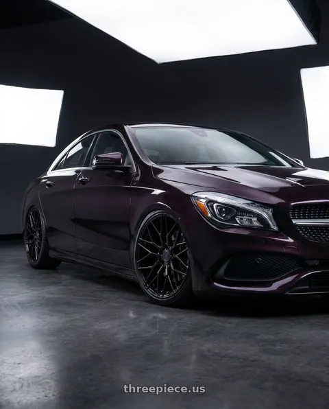 2018 Mercedes-Benz CLA C117 with Avant Garde Wheels M520R 5X112 19x9.5 +40 Gloss Black wheels