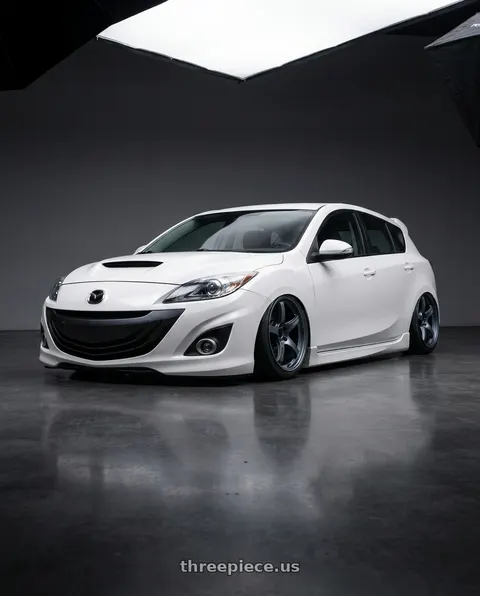 2012 Mazda 3 Mazdaspeed with Gram Lights 57CR 5x114.3 18x9.5+38 Gunblue II wheels