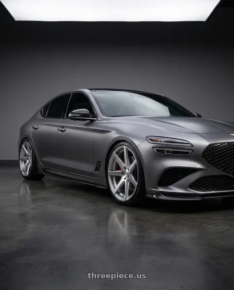 2024 Genesis G70 with Rohana RC7 5x112 20x9+35 Machine Silver wheels