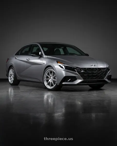 2023 Hyundai Elantra N with Aodhan DS07 5x114.3 18x8.5+35 Silver w/Machined Face wheels
