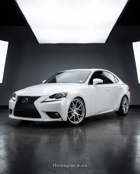2016 Lexus IS200t with Aodhan AFF7 5x114.3 19x9.5+35 Gloss Silver Machined Face wheels